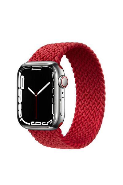 REDz Accessories Solo Loop Strap, Compatible with Apple Watch, Elastic, Red - 38/40/41 mm, Large