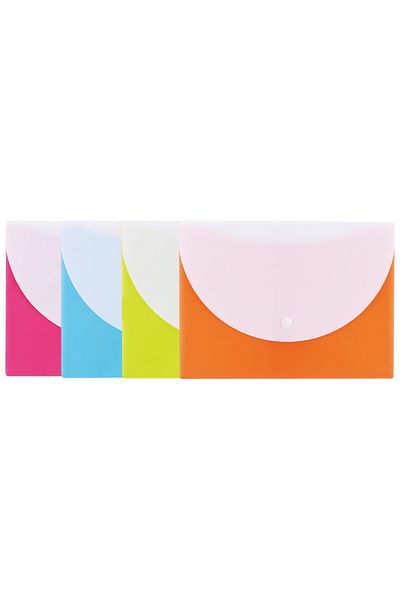 Deli Plastic Button Folder A5 Neon Colors Deli