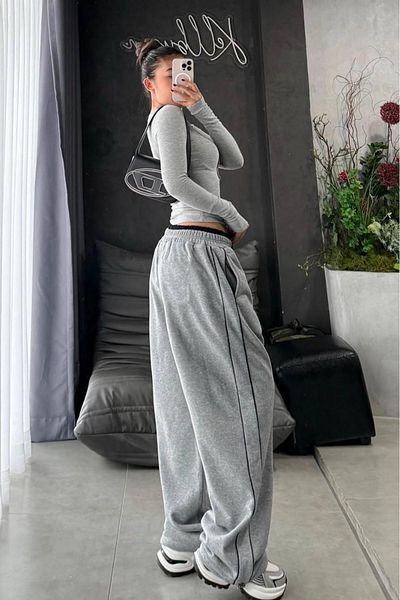 DEEFWEAR Y2K Stripe Detail Knitted Trousers Tracksuit
