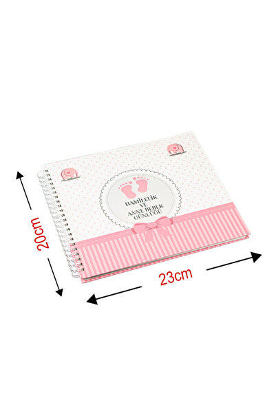 KALE PROMOSYON يوميات الحمل والأم والطفل باللون الأزرق والوردي - دفتر الذاكرة