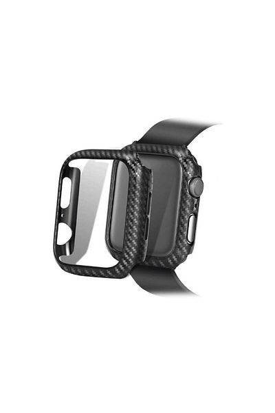 REDz Accessories Protective Case, Apple Watch 1/2/3/4/5/6, Carbon, Black - Apple Watch 4/5/6/se 40mm