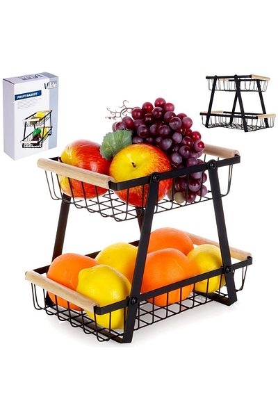 Vilde Metal fruit basket, with two levels
