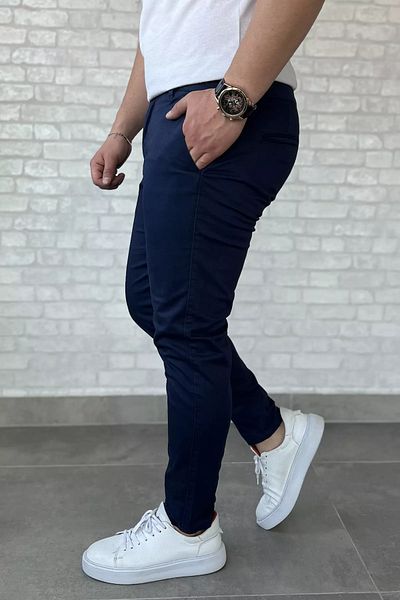 MİSHAR İTALİA Navy Blue Men's Gabardine Trousers