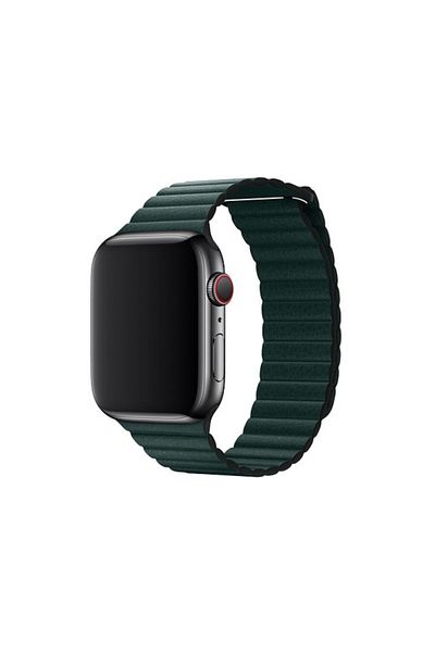 REDz Accessories Leather Strap, Compatible With Apple Watch, Leather Loop, Green - 44/45/46/49 Mm