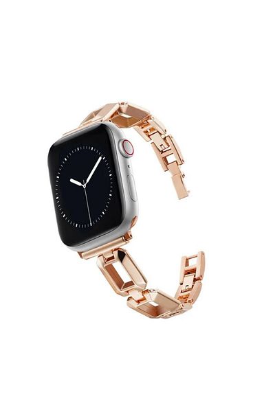 REDz Accessories Premium Link Strap For Apple Watch, Metal Links, Fashion, Rose-gold - 44/45/46/49 Mm