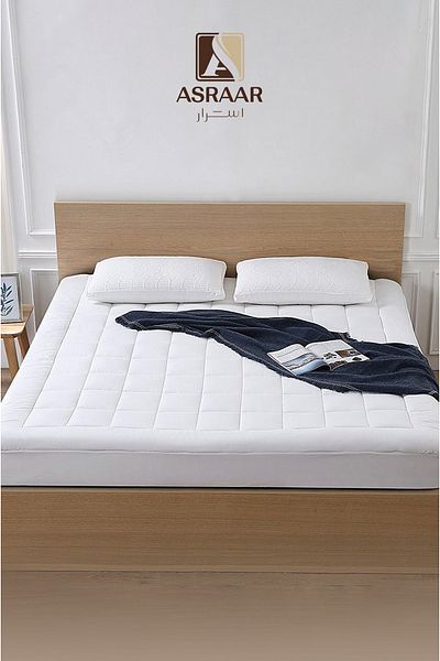 Asraar Euphoria|microfiber Mattress Topper 10cm-soft, Fluffy, Breathable Pad For Comfort & Support180x200cm
