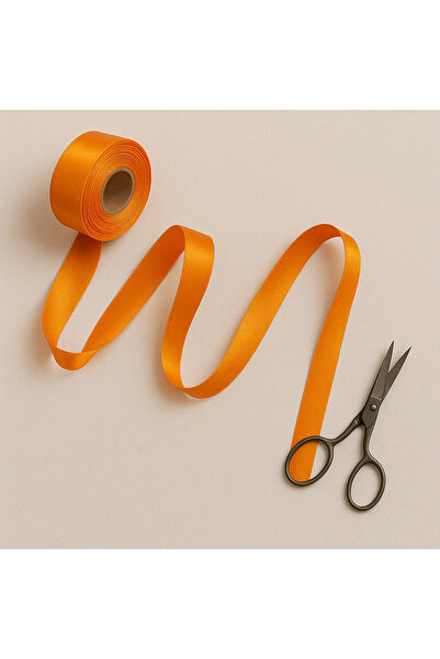 serap çiçekçilik Turuncu Saten Kurdela 2,5 Cm. 10 Metre Turuncu Saten Kurdele...