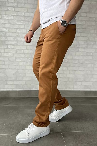 MİSHAR İTALİA Ανδρικό παντελόνι Camel Plus Size Gabardine