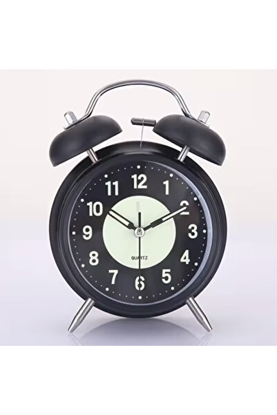 PUFO Twinkle alarm clock with dial lighting button, metal, 15 cm, black