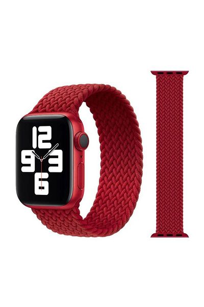 REDz Accessories Solo Loop Strap, Compatible with Apple Watch, Elastic, Red - 38/40/41 mm, Large