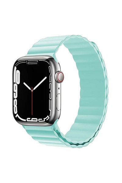 REDz Accessories Curea magnetică din silicon pentru Apple Watch, buclă din silicon, turcoaz - 44/45/46/49 mm