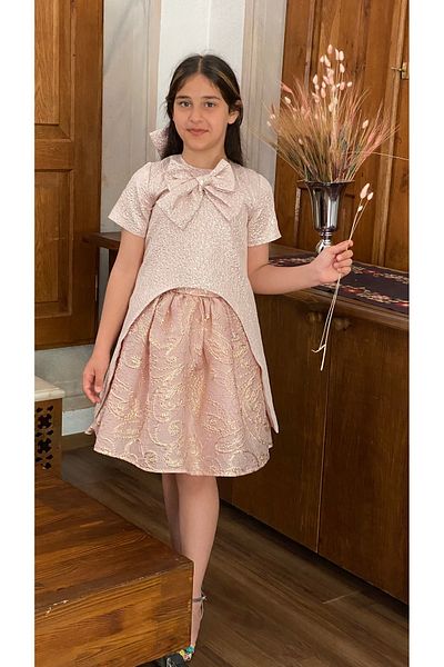 HÇ Hülya Çelik KİDSWEAR 2018 Crinoline Long Jacket Girl's Evening Dress Suit