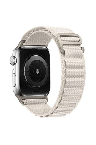 REDz Accessories Curea Alpine, nailon, compatibilă cu Apple Watch, reglabilă, Starlight - 44/45/46/49 mm