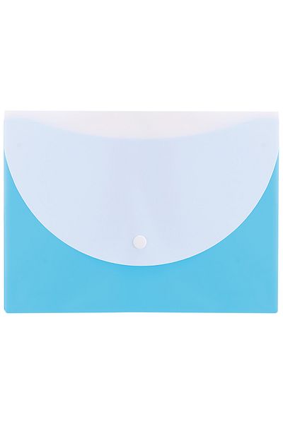 Deli Plastic Button Folder A4 Blue Deli