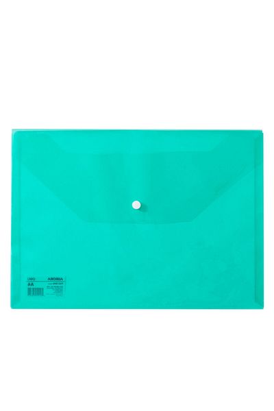 Deli Plastic Button Folder A4 Green Deli