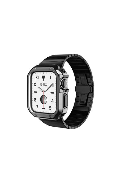 REDz Accessories Apple Watch Case, Shockproof, Soft Silicone, Full Protection, Black - Apple Watch 42/44/45 Mm