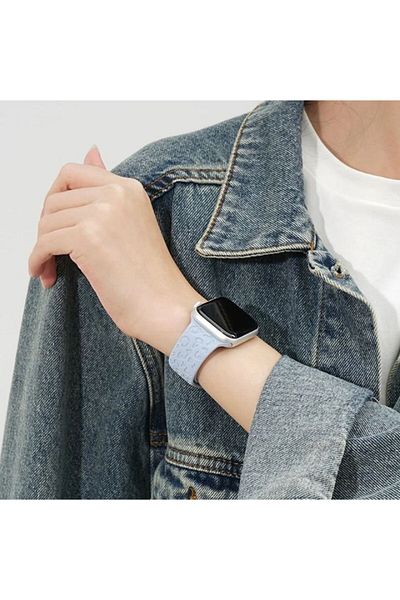 REDz Accessories Curea din silicon cu imprimeu 3D pentru Apple Watch, reglabilă, gravată, turcoaz - 44/45/46/49 mm