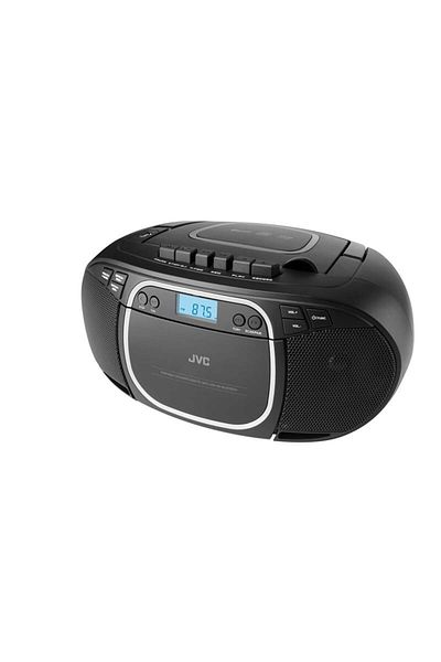 JVC Radio With Cassette And CD Player RC-E451B, 2 X 1.6 W RMS, FM, Bluetooth, USB, Mp3, Aux In, Black