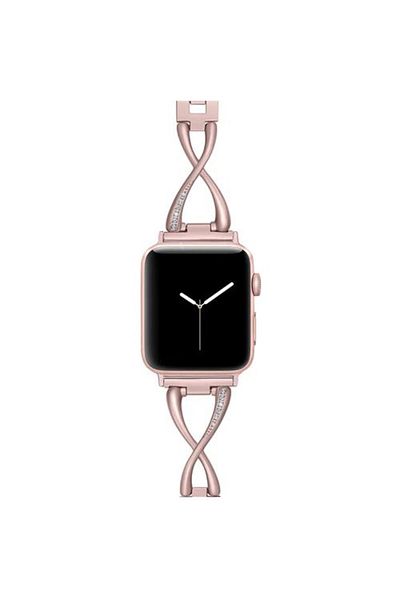 REDz Accessories Strap For Apple Watch, Fashion, Zirconia Crystals, Stainless Steel, Women, Rose-gold - 38/40/41 Mm