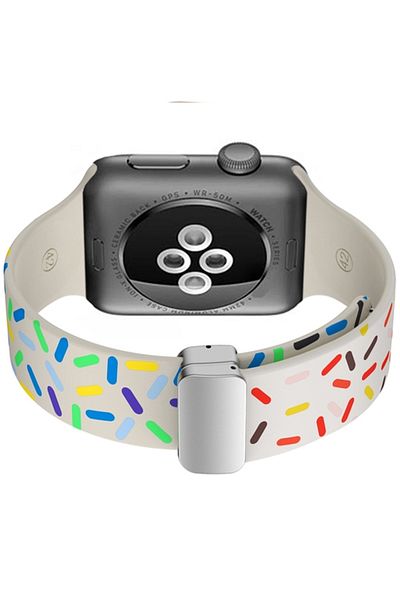REDz Accessories Curea magnetică moale, silicon pentru Apple Watch, magnetică, sport, colorată Starlight - 38/40/41 mm