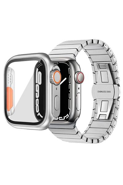 REDz Accessories Ultra Design Case Cover, For Apple Watch, Shockproof Protection, Silver - Apple Watch 4/5/6/se 44mm