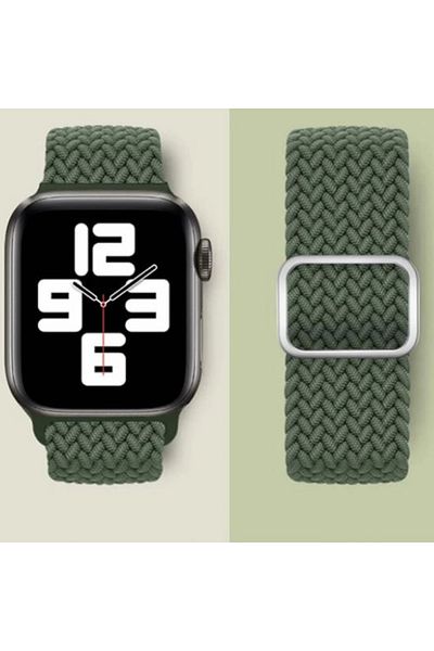 REDz Accessories Solo Loop Strap, Elastic, Apple Watch, Adjustable, Knitted Look, Textile, Green - 38/40/41 Mm
