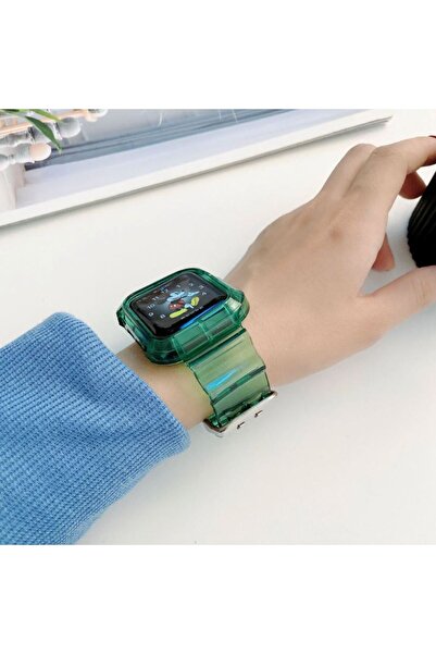 REDz Accessories Λουράκι 2 σε 1 με θήκη, Apple Watch, Αντικραδασμικό, Σιλικόνη, Πράσινο - Ρολόι 38/40/41mm