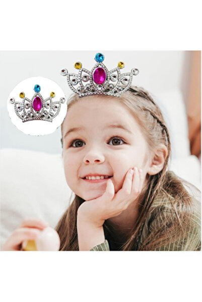 Genel Markalar Gümüş Renk Taraklı Model Prenses Kraliçe Tacı 1 No 12x7 cm