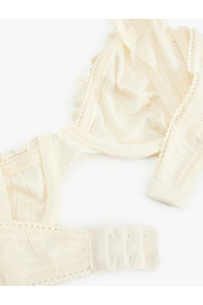 Koton Cotton Lace Detailed Underwire Bra