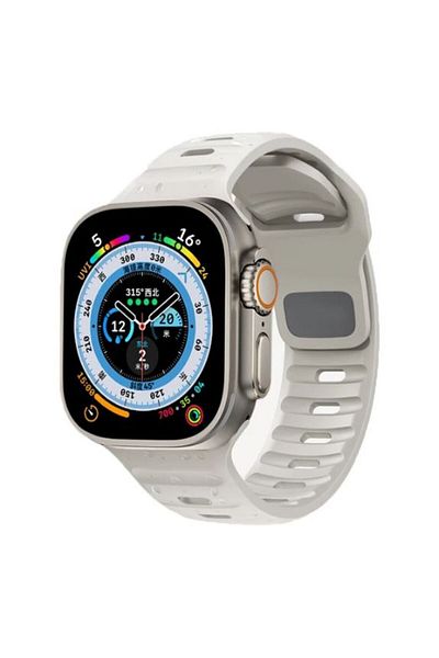 REDz Accessories Potrivire sportivă, Sport, pentru Apple Watch, Reglabil, Rezistent la șocuri, Silicon, Starlight - 44/45/46/49 mm
