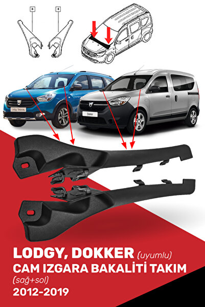 CND Lodgy Dokker Uyumlu Cam Izgara Bakaliti Takım (Sağ + Sol) - 668229972R, 6...