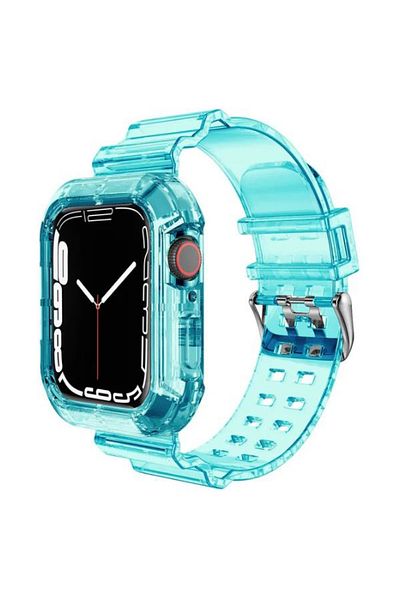 REDz Accessories Curea 2 în 1 cu husă, pentru Apple Watch, rezistentă la șocuri, silicon, turcoaz - ceas 38/40/41 mm