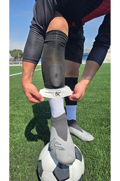 KXSPOR Kx Pro White Rubber Shin Guard Holder'Right-Left'