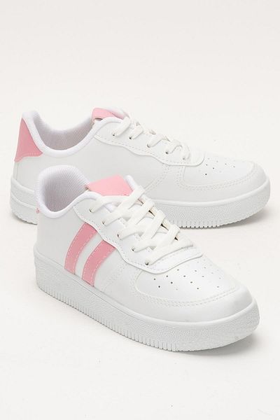 Liger Unisex Lace-Up Casual Sports Sneaker Παπούτσια ΛΕΥΚΟ - ΡΟΖ
