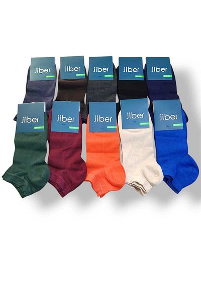 Fanilam Мъжки безшевни чорапи до глезена Jiber Bamboo - устойчиви на пот, естествени, дишащи и удобни, 10 броя