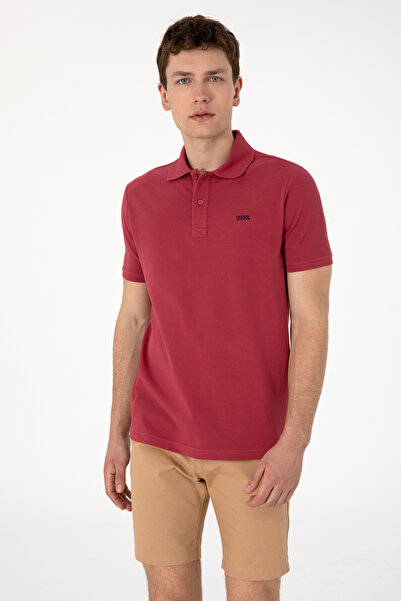 U.S. Polo Assn. Men's Regular Fit Polo Neck Cherry Basic T-Shirt 50306007-Vr223