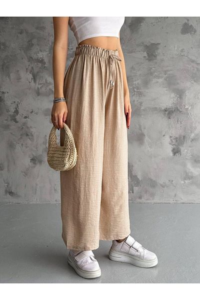 Oasis Relaxed Fit Standard Size Loose Airobin Pantalon with Elastic Waist