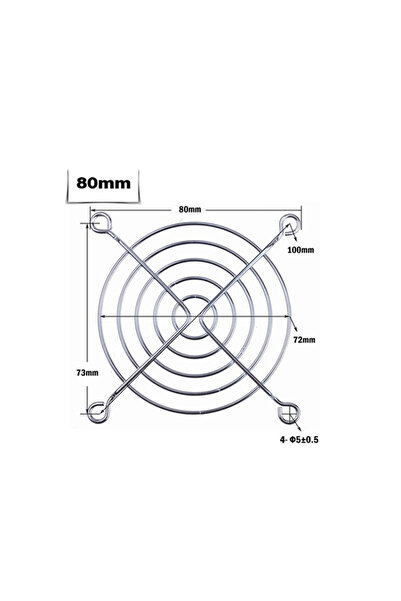 Choice 5pcs-80mm Coolcirc 5-Piece Silver Cooling Fan Grill Finger Protectors ...