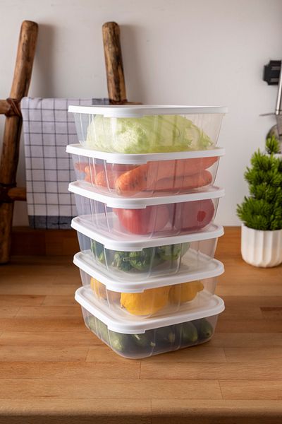 Espas Home 6 Piece Leakproof Storage Container 1.4 Lt - White