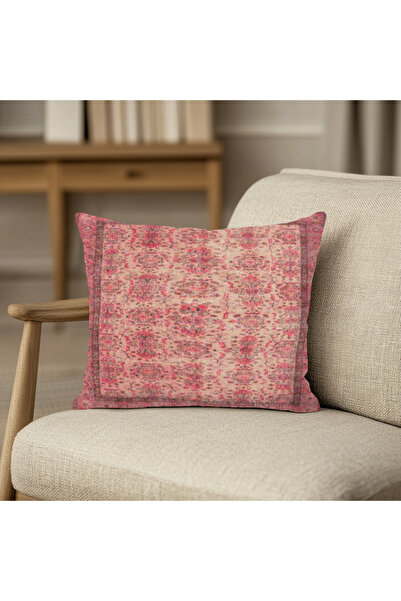 TURKISHRUG KINGDOM غطاء وسادة مربع منقوش من الكليم العتيق