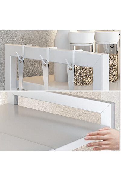 Viyogo Extendable kitchen shelf, height-adjustable shelf, 46 (H) x 36 (w) x 38-60 (L), white