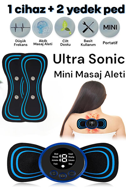 ESENLİWE Ultrasonıc Mini Masaj Aleti 1 Cihaz 2 Yedek Ped Özel Set