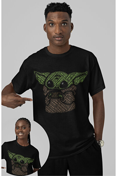 Fuddy Moda تي شيرت مطبوع عليه الخط بيبي يودا، تي شيرت مطبوع عليه حرب النجوم ل...