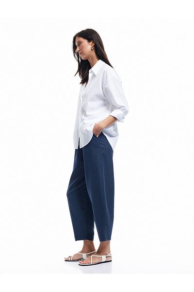 Koton Pantaloni cu talie elastică din țesătură modal, cu buzunare cu cravată