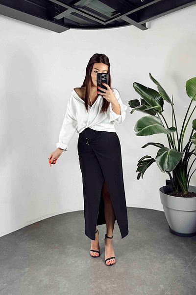 Lotus Ottoman Fabric Front Buckle Skirt