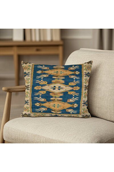 TURKISHRUG KINGDOM غطاء وسادة ملون مربع الشكل يترك تأثيرًا عتيقًا