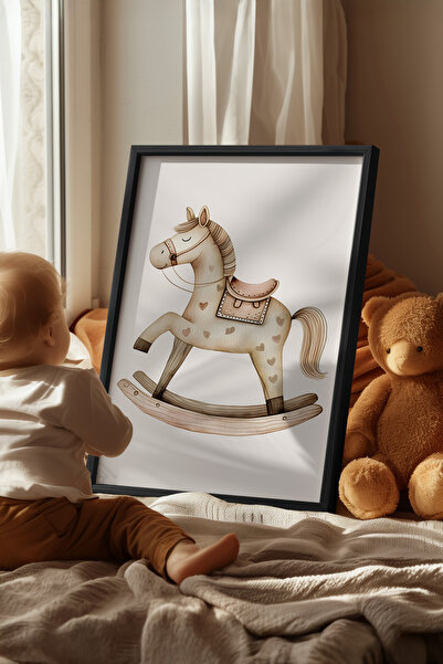 Basquiart Poster cu ramă neagră pentru camera copiilor, camera bebelușilor, t...