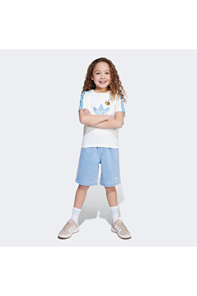 adidas Originals X Minecraft Çocuk Beyaz Şort Takım