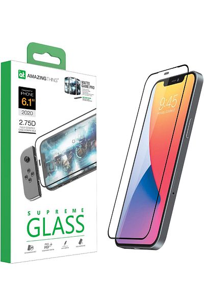 Amazingthing Full Matte Glass Screen Protector for iPhone 12 with Dust Filter and 2.75D Design