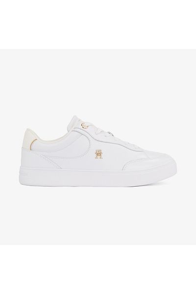 Tommy Hilfiger Dámské kožené kurtové tenisky TH Monogram – bílé